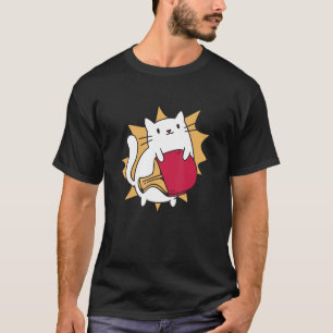 Table Tennis Cat Sport Games Ping Pong Paddle T-Shirt