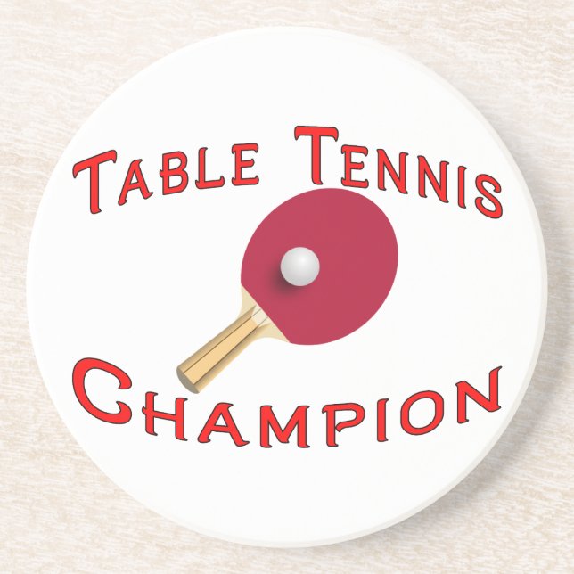 Table Tennis Champion Coaster (Front)