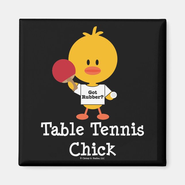 Table Tennis Chick Magnet (Front)