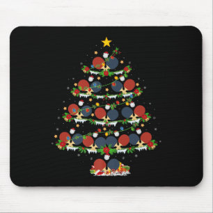 Table Tennis Christmas Tree Lights Srts Player Xma Mouse Pad