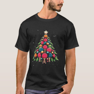 Table Tennis Christmas Tree Ping Pong T-Shirt