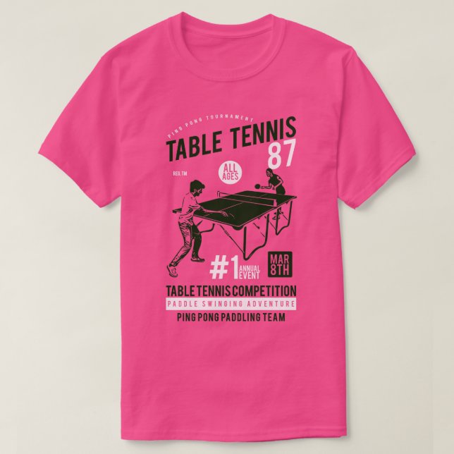 Table Tennis Competition T-Shirt (Design Front)