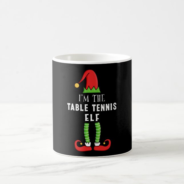 Table Tennis Elf Christmas Matching Family Gift Coffee Mug (Center)
