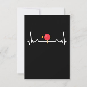 Table Tennis Heartbeat Ping-pong Whiff whaff Gift Thank You Card