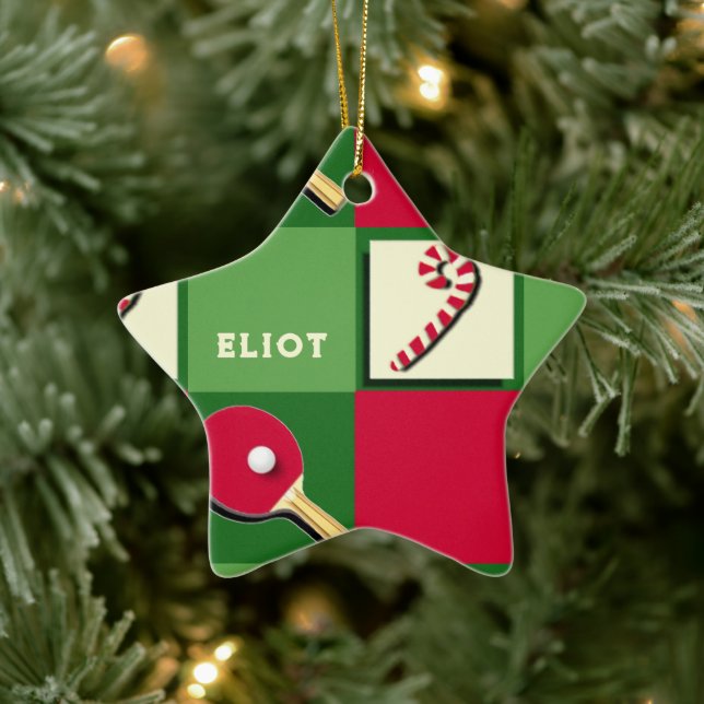 Table Tennis Holiday Gift Ceramic Tree Decoration (Tree)