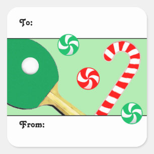 Table Tennis Holiday Gift Tags