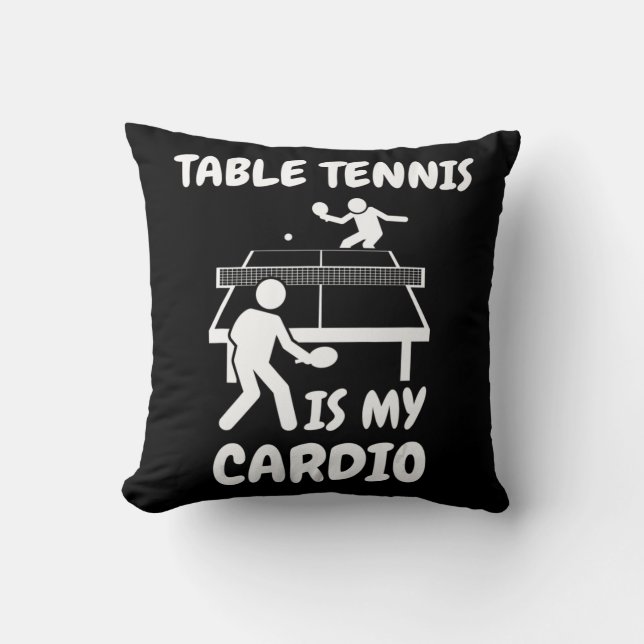 Table Tennis Is My Cardio Retro Table Tennis Ping  Cushion (Front)