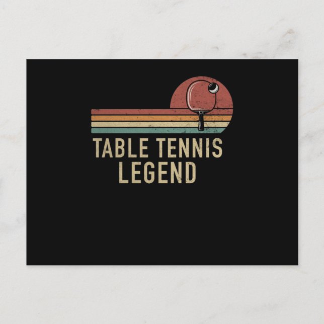 Table Tennis Legend Vintage Ping Pong Player Postcard (Front)