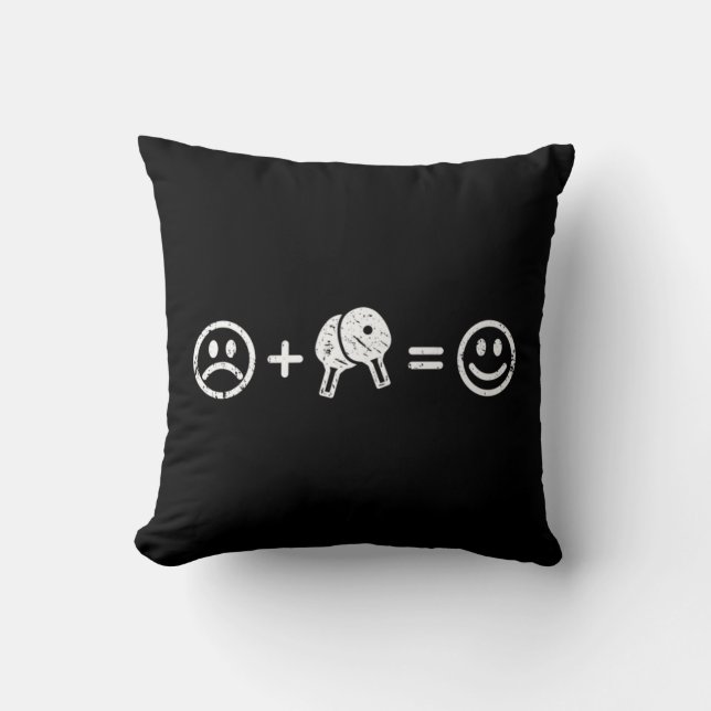 Table Tennis Makes Happy Fun Gift Table Tennis Pla Cushion (Front)