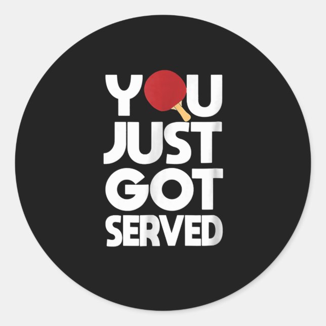 Table Tennis Men Butterfly Ping Pong Classic Round Sticker (Front)