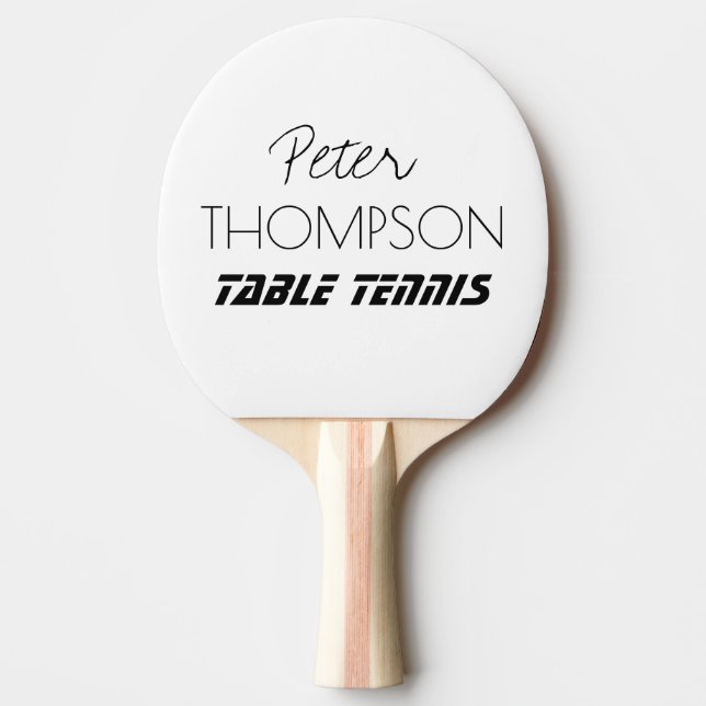 Table Tennis Monogram White Ping Pong Paddle (Front)