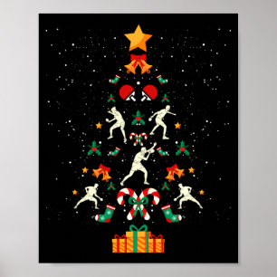 Table Tennis Ng Ng Player Christmas Tree Xmas Long Poster