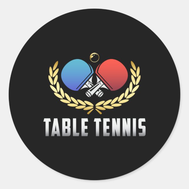 Table Tennis Paddle Ping Pong Player Funny Gift Classic Round Sticker (Front)