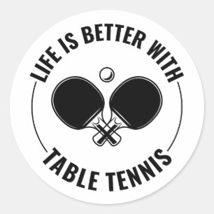 Table tennis Ping pong paddles Players Classic Round Sticker
