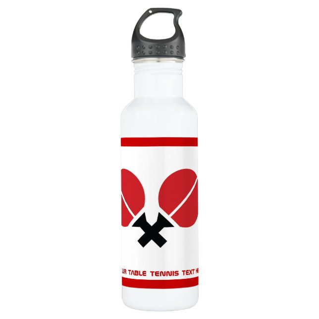 Table tennis ping-pong rackets and ball black, red 710 ml water bottle (Front)