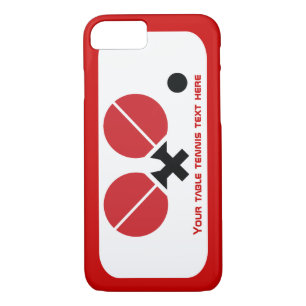 Table tennis ping-pong rackets and ball black, red Case-Mate iPhone case