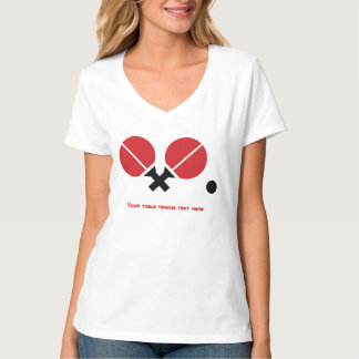 Table tennis ping-pong rackets and ball black, red T-Shirt
