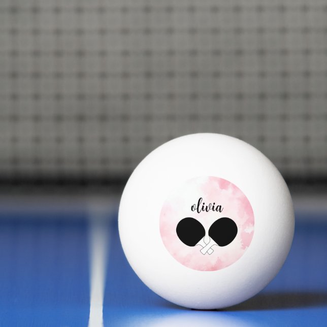 Table Tennis Ping Pong Theme Monogrammed Name Ball (Net)