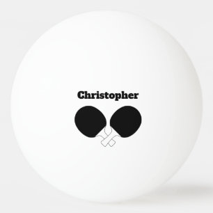 Table Tennis Ping Pong Theme Monogrammed Name Ping Ball