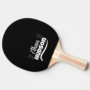 Table Tennis Player Name Logo Black and White Ping Pong Paddle