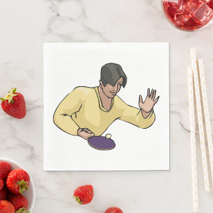 Table Tennis Player Paper Napkins