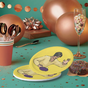 Table Tennis Player Paper Plates