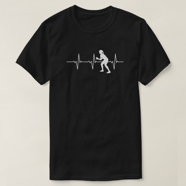Table Tennis Player Ping Pong Heartbeat 1 T-Shirt (Design Front)
