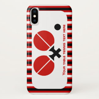 Table tennis rackets and ball black, red stripes Case-Mate iPhone case