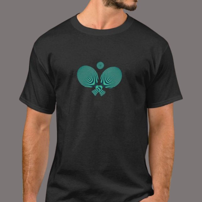 Table tennis rackets and ball in teal blue T-Shirt (Creator Uploaded)