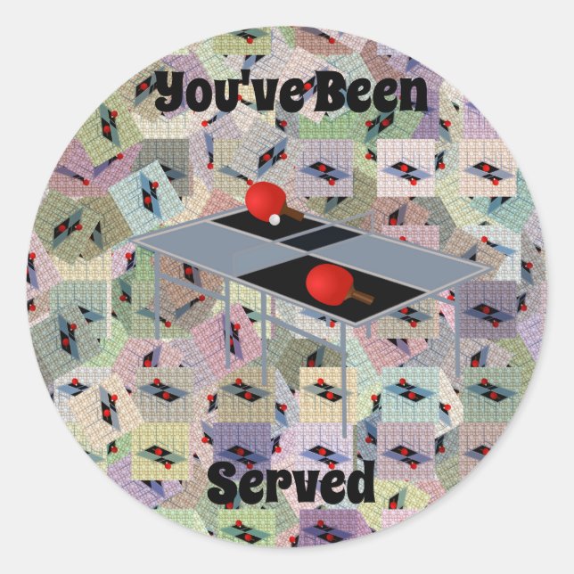 Table Tennis Served, Round Stickers (Front)