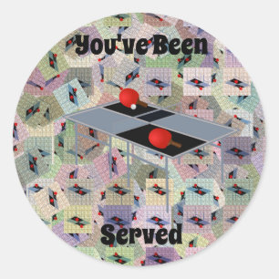 Table Tennis Served, Round Stickers