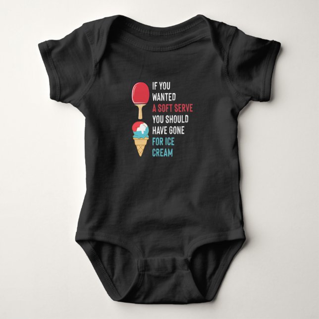 Table Tennis Soft Serve Ice Cream Ping Pong Baby Bodysuit (Front)