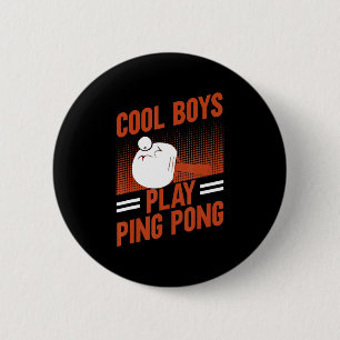 Table Tennis Sport Cool Boys Play Ping Pong 6 Cm Round Badge