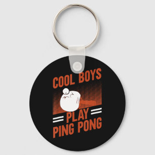 Table Tennis Sport Cool Boys Play Ping Pong Key Ring