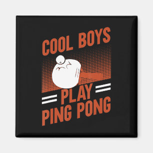 Table Tennis Sport Cool Boys Play Ping Pong  Magnet