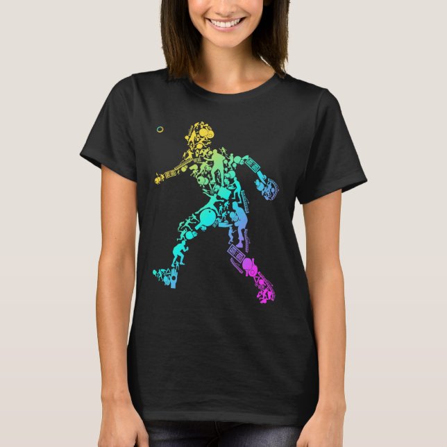 Table Tennis Sport Elements Table Tennis Player T-Shirt (Front)
