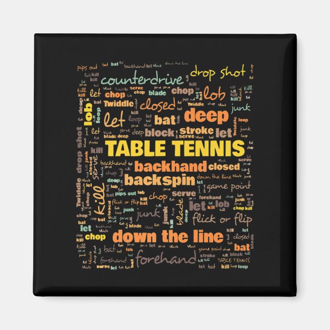 Table Tennis Terminology Commonly Used Terms   Magnet (Front)