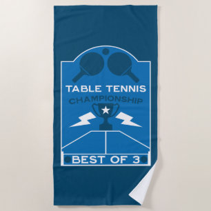 Table Tennis Tournament Beach Towel