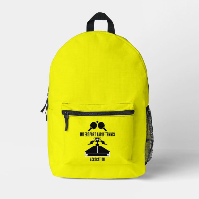 Table Tennis Tournament Printed Backpack (Front)
