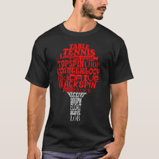 Table Tennis Word Cloud T-Shirt