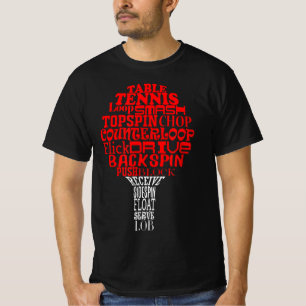 Table tennis word cloud T-Shirt