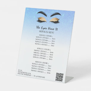 *~*Table Tent tabletop Glitter EYES Pedestal Sign