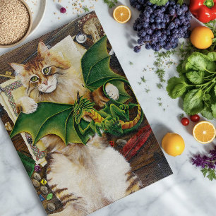 Table Top Gaming Dragon Cat Cutting Board