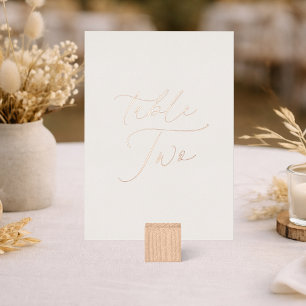Table Two Wedding Sign   Real Gold Foil Card