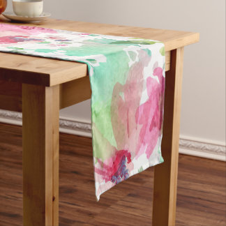 Table way Floral Watercolor Short Table Runner