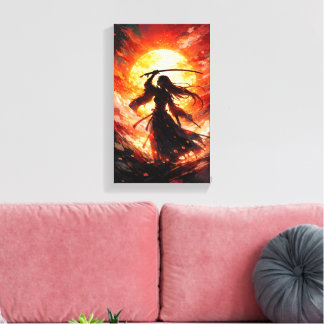 Tableau Déco (Guerrière Flamboyante ) Canvas Print