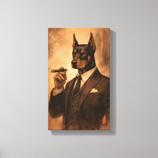 Tableau Déco (Portrait Doberman Charmant ) Canvas Print