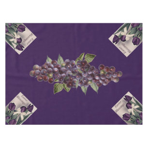 Tablecloth 52x70 Easter Blessings Grapes and Tulip
