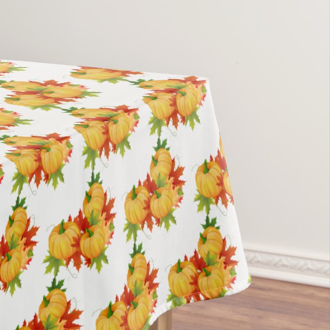 Tablecloth "60x84" Autumn Leaves/Pumpkins (In Situ)