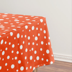 Tablecloth "60x84" Orange & White Polka Dots